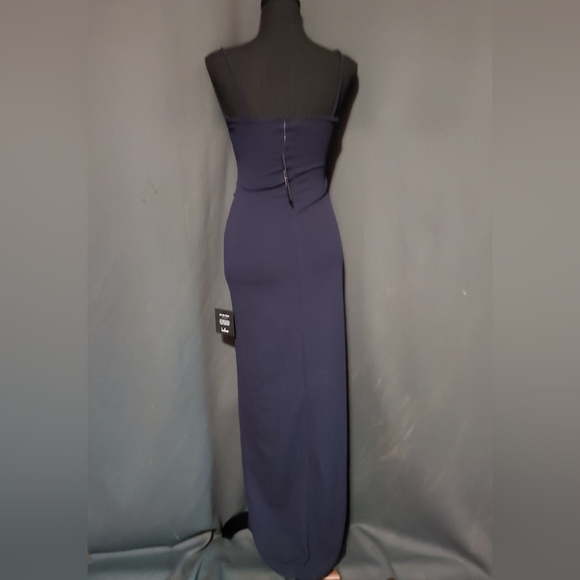 Lulus Sweetest Admirer Navy Blue Ruched Surplice Maxi Dress Size XS NWT - Picture 5 of 11